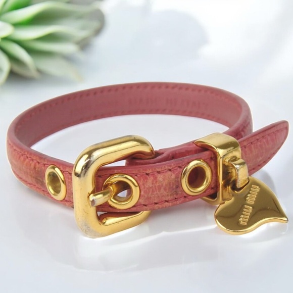 MIU MIU Heart Leather Adjustable Bracelet- Pink 😍💕 - Picture 7 of 17